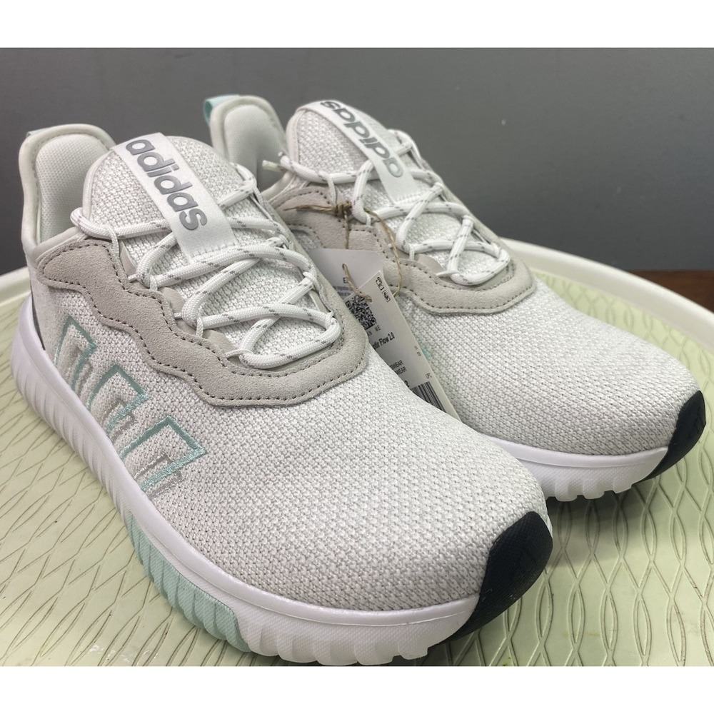 adidas Kaptir Flow 2.0 Women Lace-up White/Green Sneakers Athletic Shoes 7 NWB